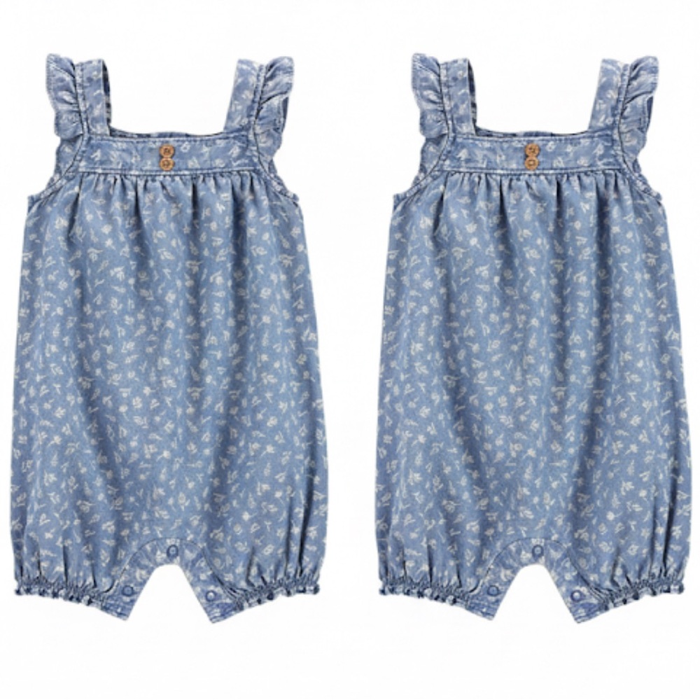 TWIN BUNDLE/ CARTERS / Blue Jean Floral Kids Rompers / 18 months